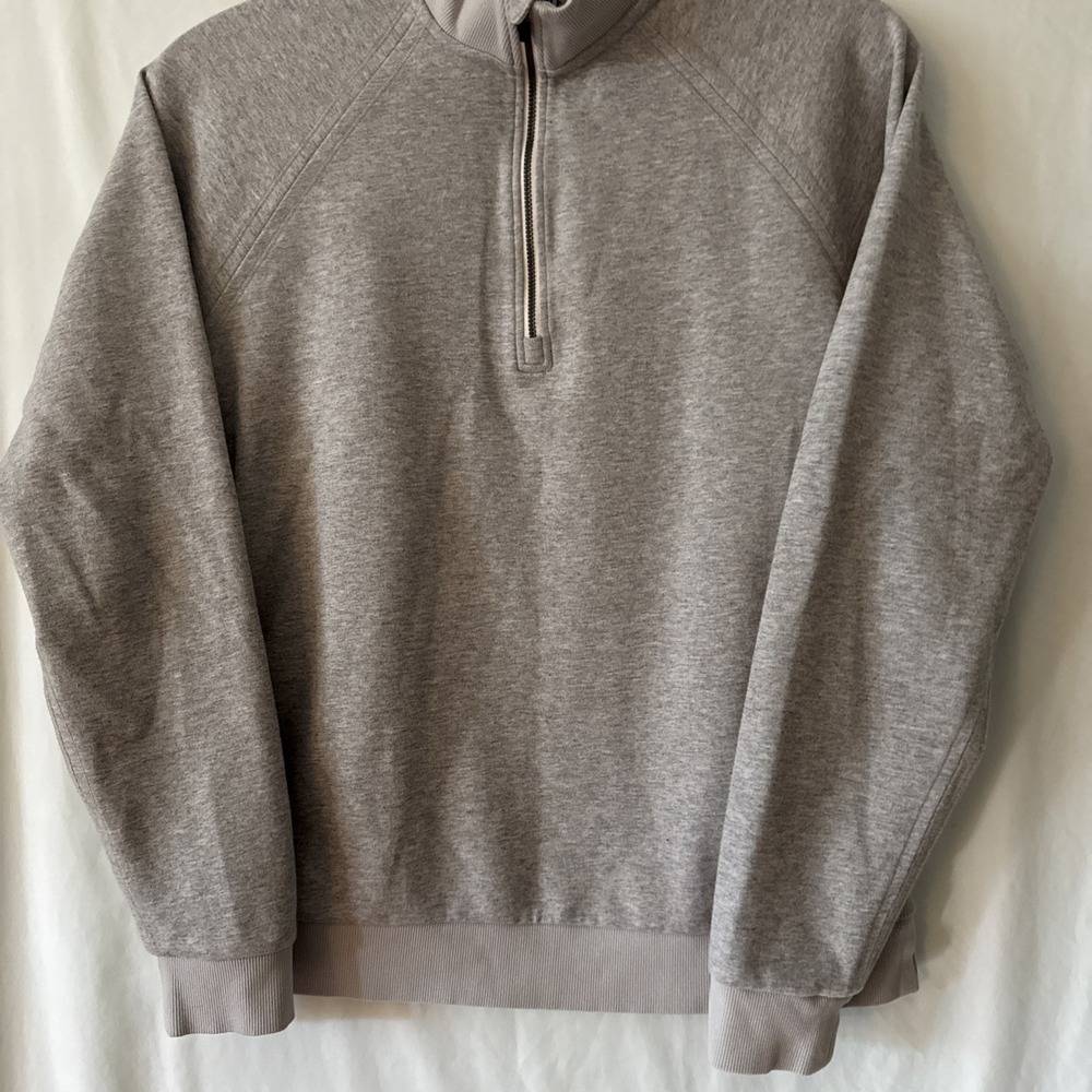 Rhone Heritage Midweight Sweatshirt Mens Medium Gray 1/4 Zip Pullover - Picture 2 of 16